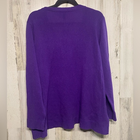 NWT Eileen Fisher Purple Jasmin Yak Wool V-Neck Box Knit Sweater Large - Picture 6 of 12